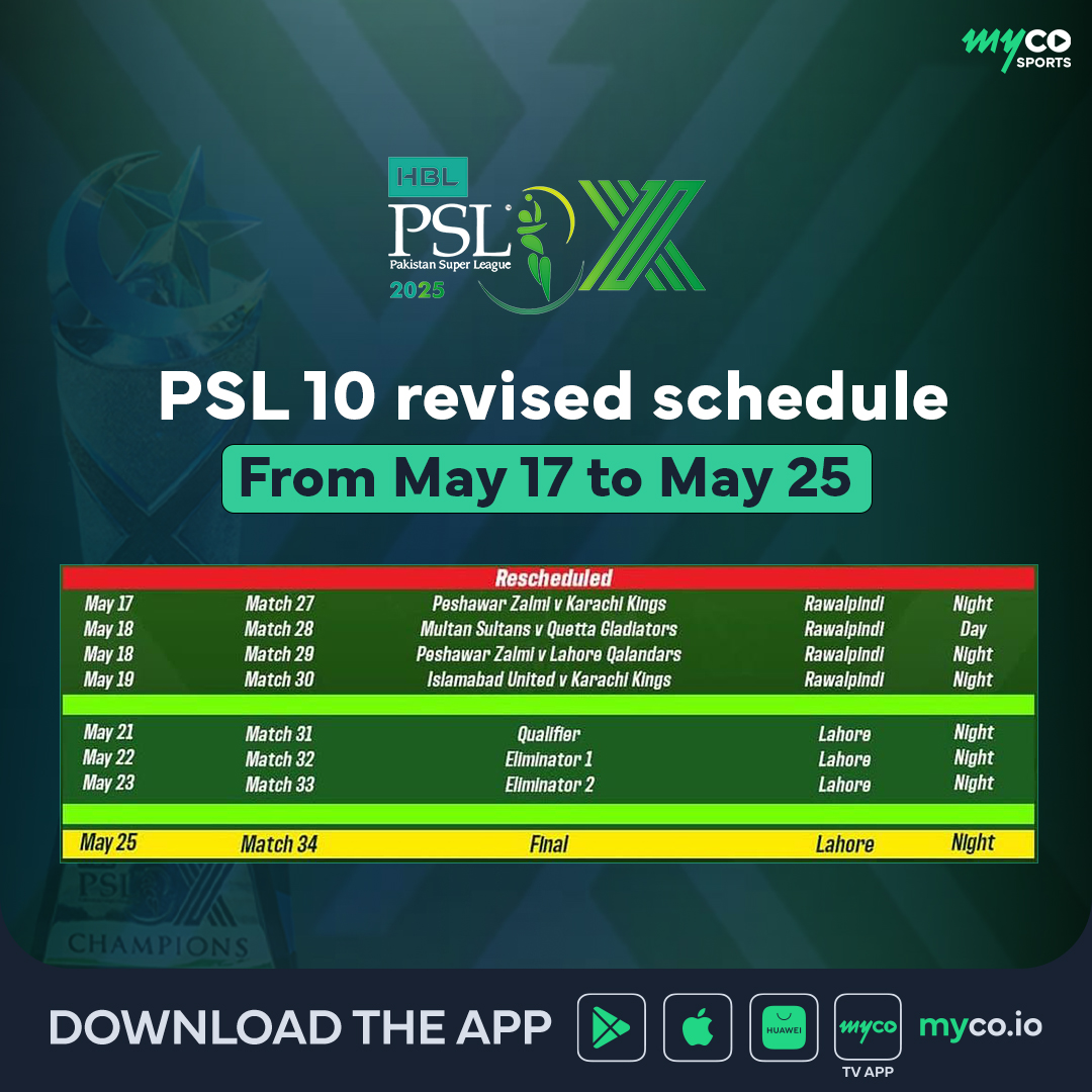 PSL revised schedule